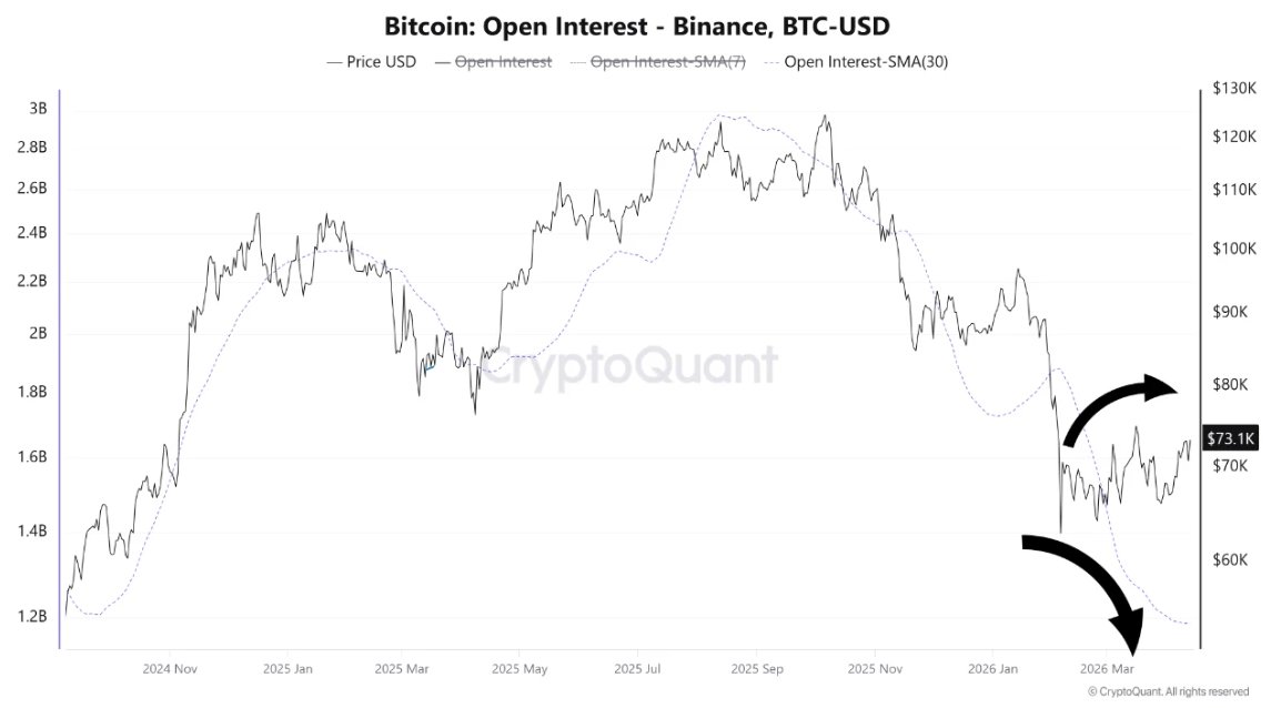Bitcoin Price vs Open Interest/CryptoQuant
