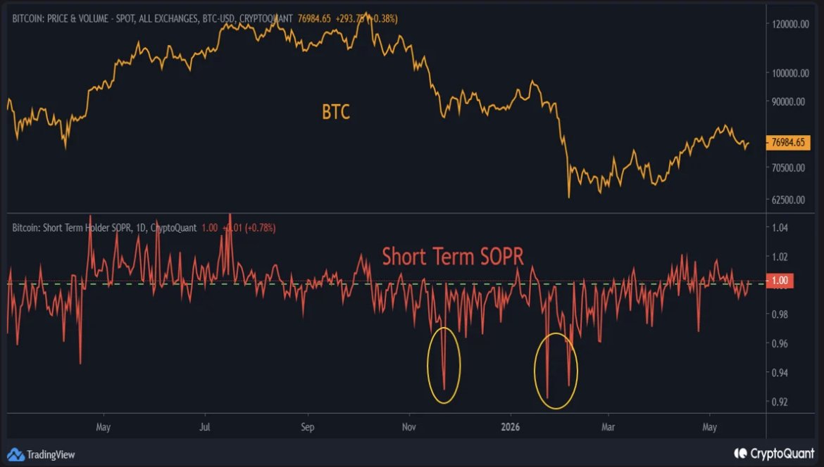 CryptoQuant's Bitcoin STH SOPR Analysis